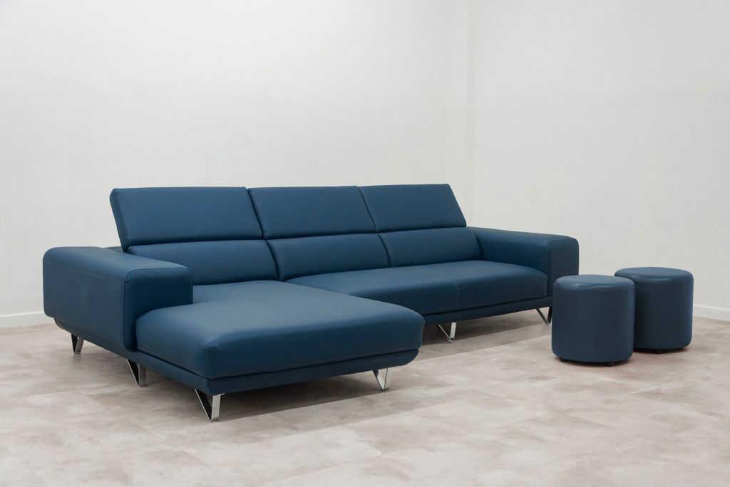 Sofa góc bọc nệm | BADSON - P.C03 | Xanh