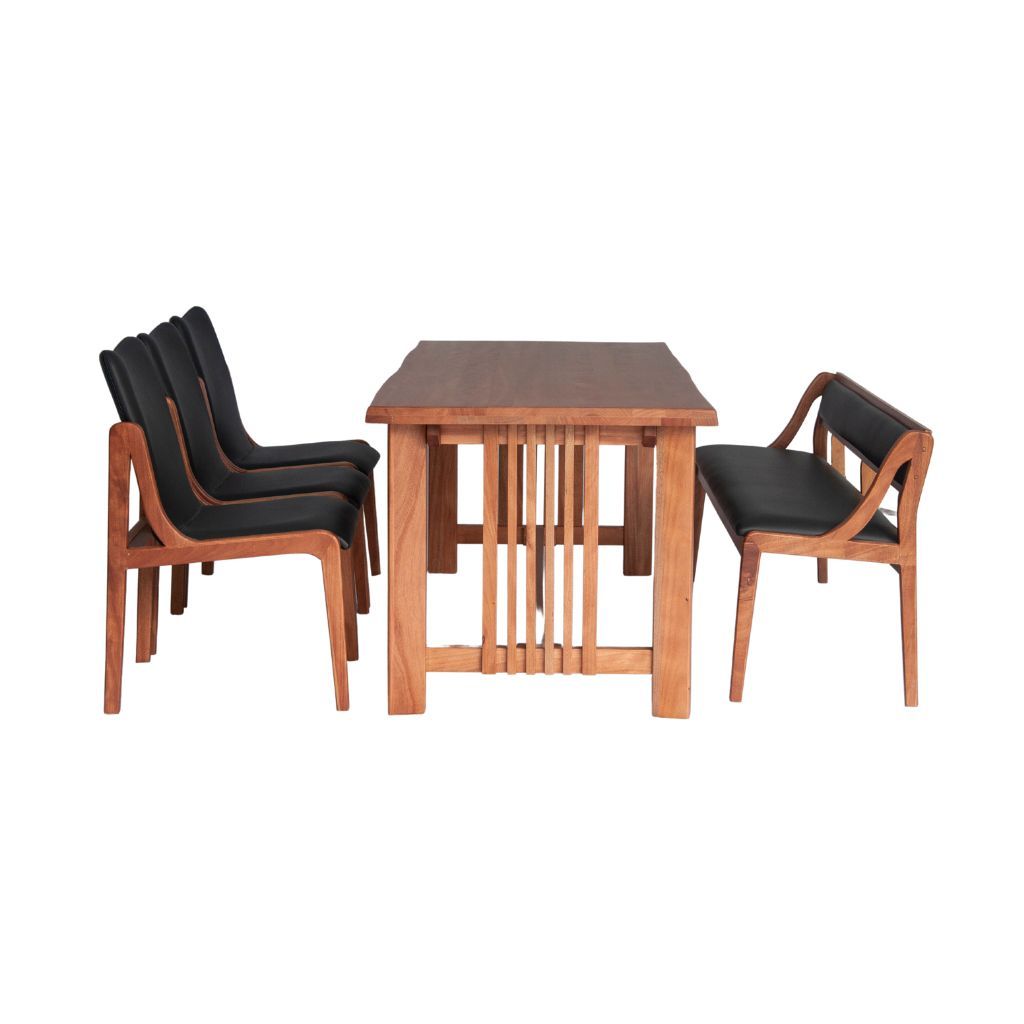 Ghế gỗ bọc nệm | SILAS | Nâu | Băng