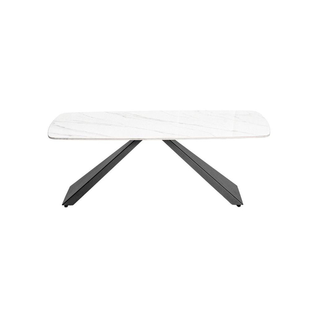Bàn sofa chữ nhật chân sắt mặt đá | BY | Trắng bóng mây
