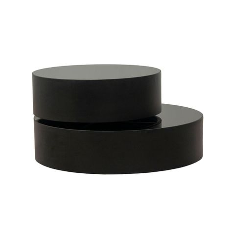  Bàn sofa xoay chân sắt mặt kính | CEDAR | Đen 