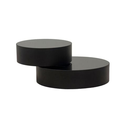  Bàn sofa xoay chân sắt mặt kính | CEDAR | Đen 