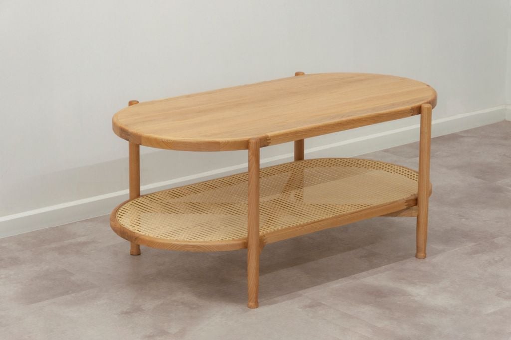 Bàn sofa Oval 2 tầng gỗ | ROYDEN