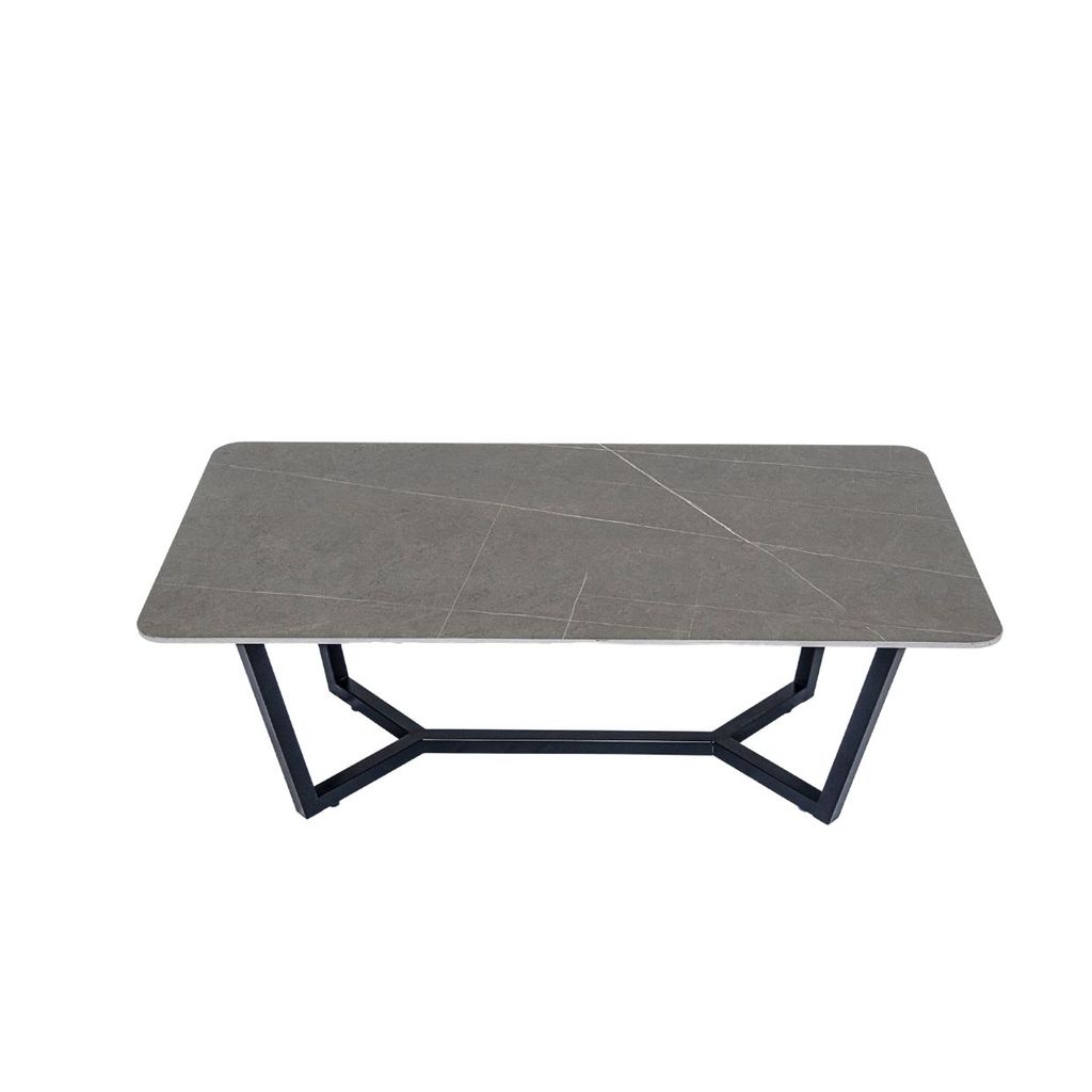 Bàn sofa chữ nhật chân sắt mặt đá | ELLIE | Xám