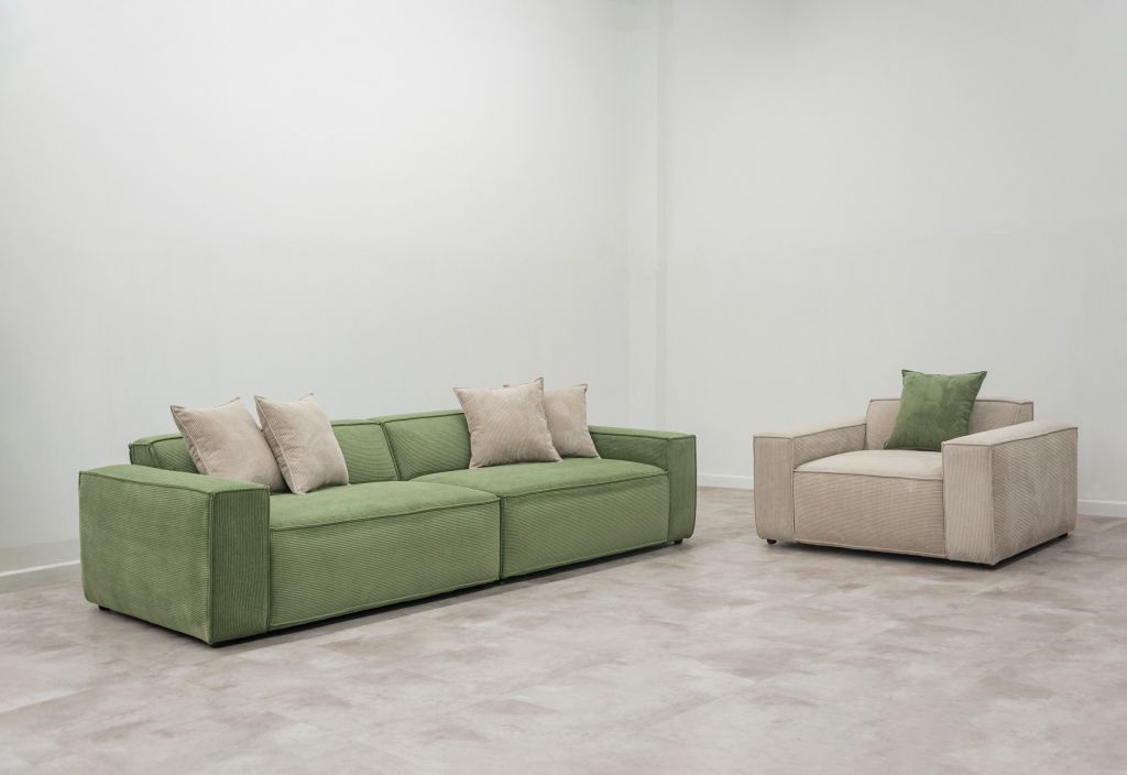 Sofa băng bọc nệm | ETHAN | Xanh rêu