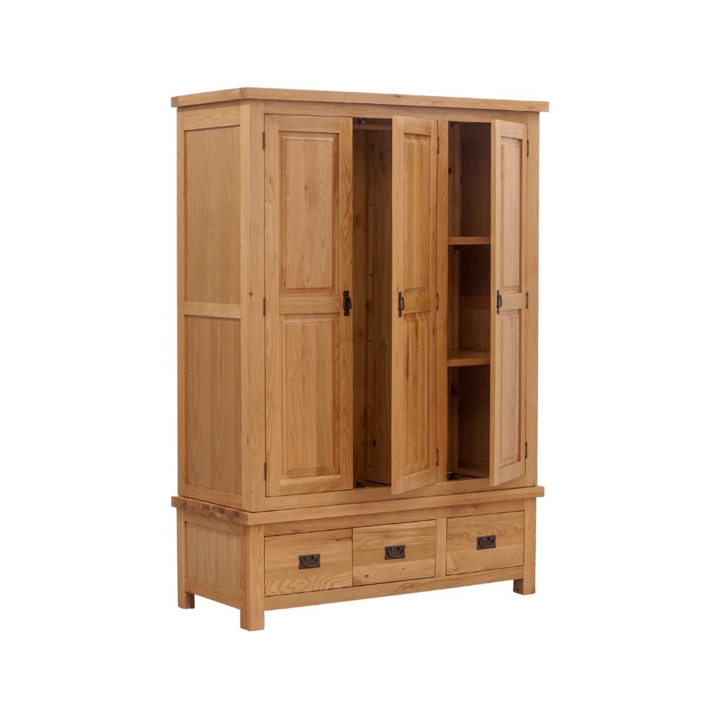 Tủ áo gỗ | HAYDEN  | Tự nhiên | 3 Cửa - 3 Hộc kéo