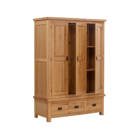  Tủ áo gỗ | HAYDEN  | Tự nhiên | 3 Cửa - 3 Hộc kéo 