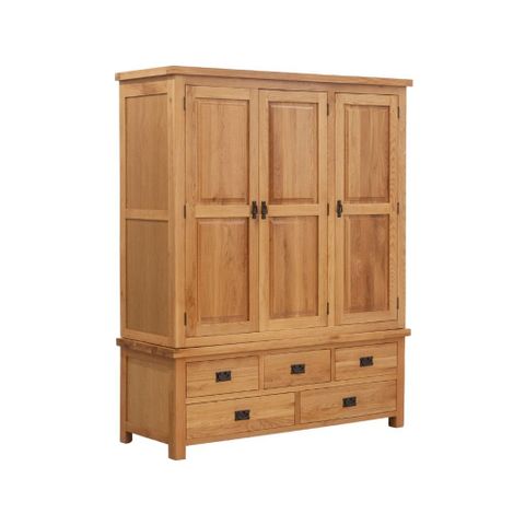  Tủ áo gỗ | HAYDEN | Tự nhiên | 3 Cửa - 5 Hộc kéo 