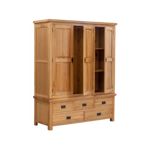  Tủ áo gỗ | HAYDEN | Tự nhiên | 3 Cửa - 5 Hộc kéo 