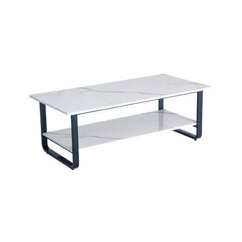  Bàn sofa chữ nhật chân sắt mặt đá | JACK | Trắng 