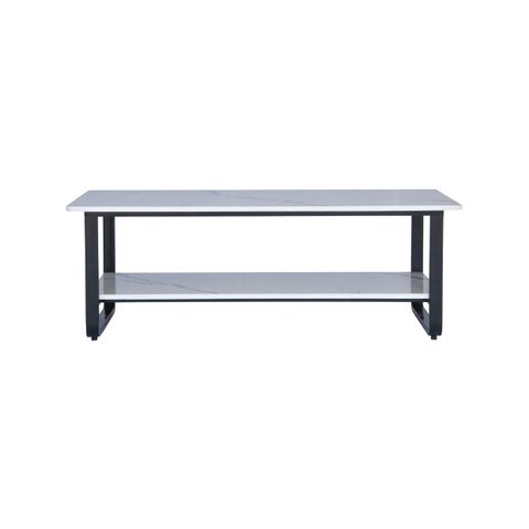  Bàn sofa chữ nhật chân sắt mặt đá | JACK | Trắng 