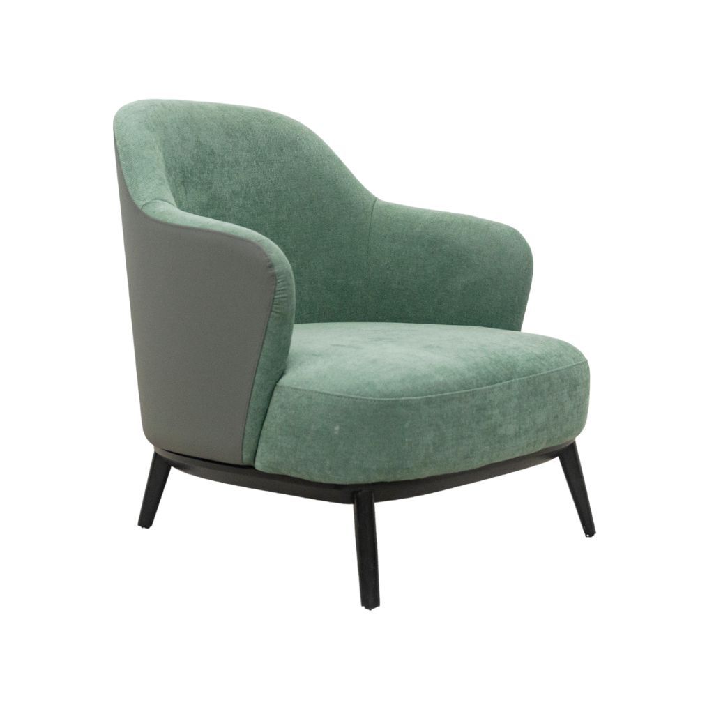 Sofa đơn bọc nệm | LESLIE | Xám - Xanh