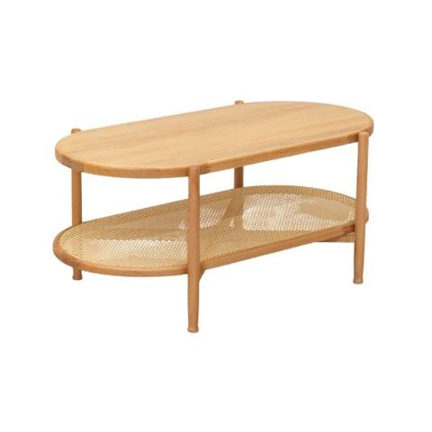  Bàn sofa Oval 2 tầng gỗ | ROYDEN 