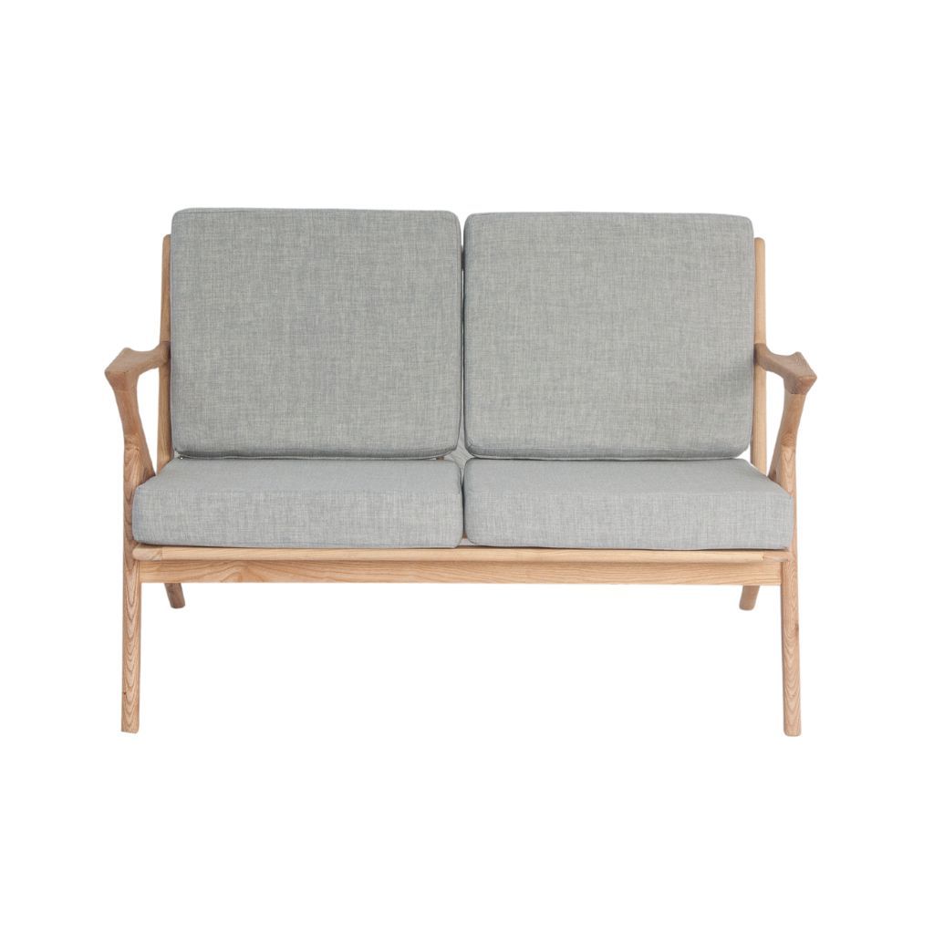 Sofa băng gỗ nệm | Z | Tự nhiên | 2 Chỗ ngồi
