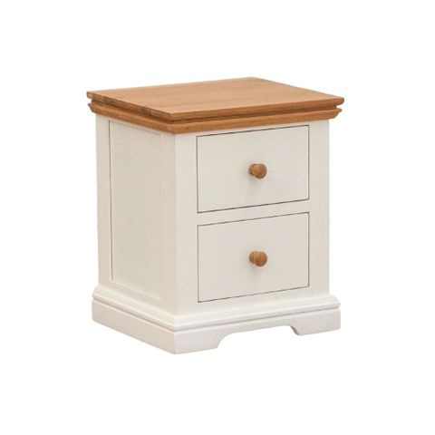  Tủ đầu giường gỗ | SPENCER | Trắng - Tự nhiên 