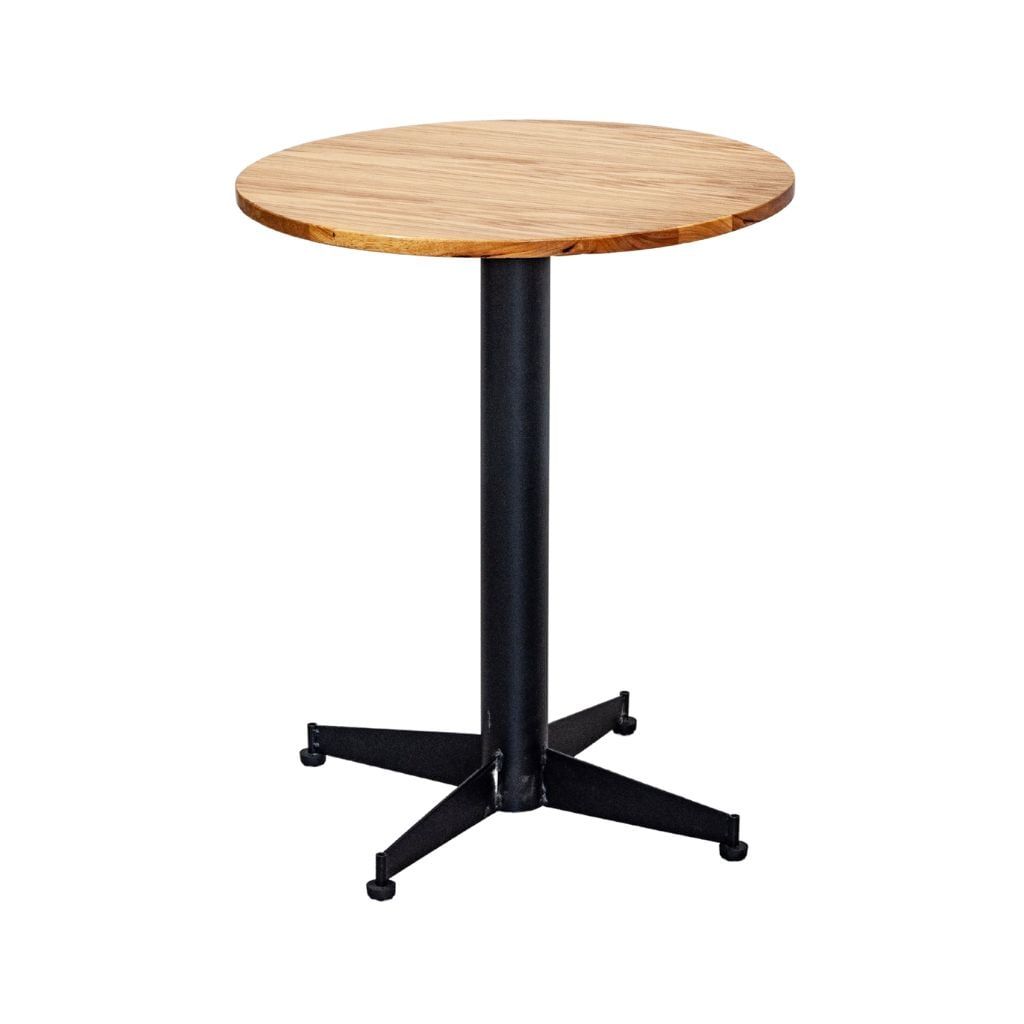 Bàn café tròn chân sắt mặt gỗ | 76 | Tự nhiên