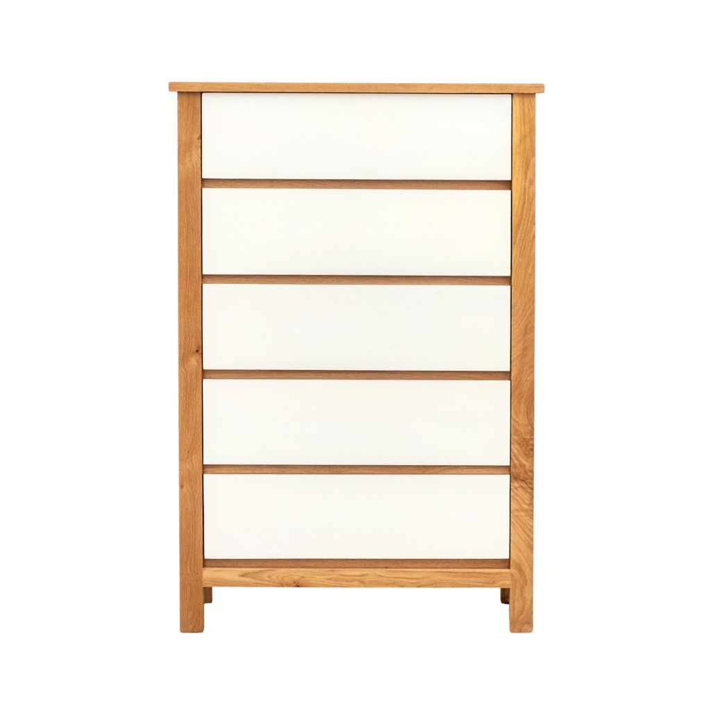 Tủ hộc kéo gỗ | HUDSON  | Trắng - Tự nhiên | 5 Hộc