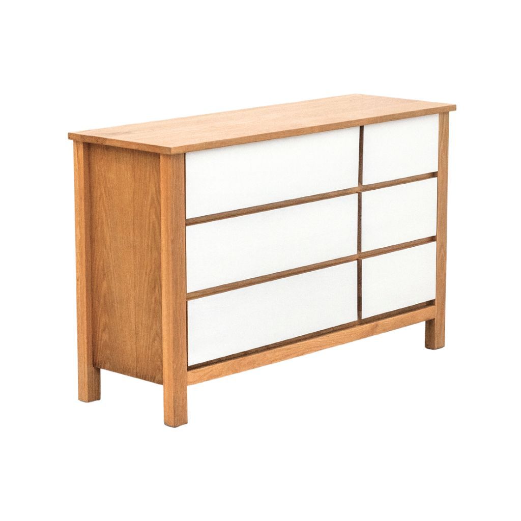  Tủ hộc kéo gỗ | HUDSON | Trắng - Tự nhiên | 6 Hộc 