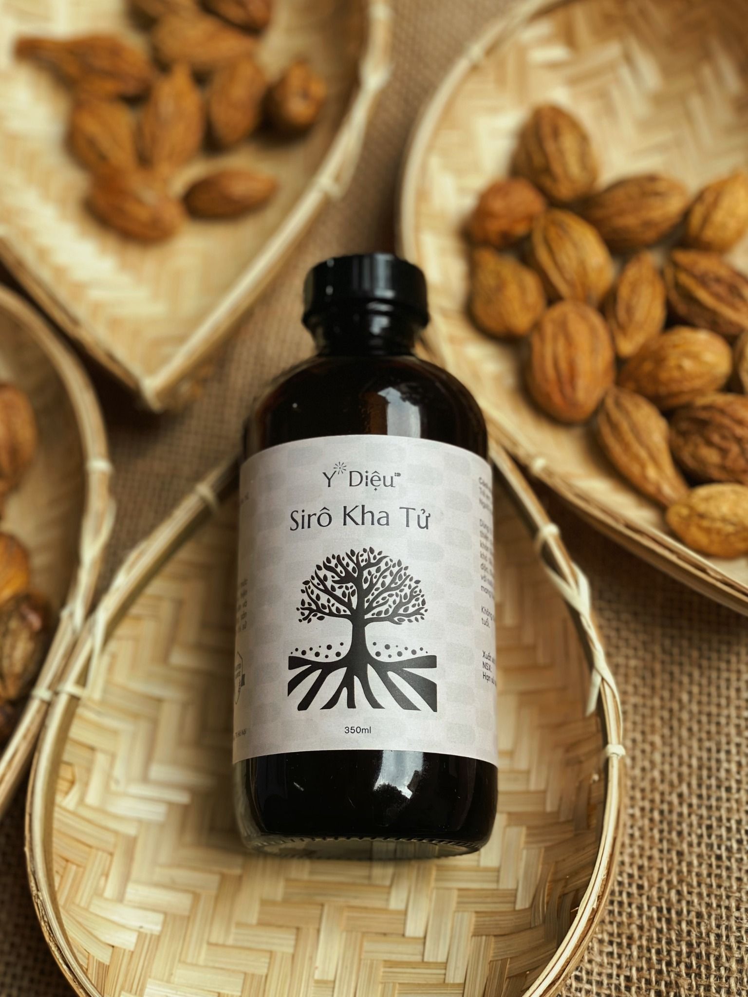  Siro kha tử Y DIỆU, giảm ho, viêm nướu, lợi, hầu, họng, khản tiếng - không chất bảo quản, chất tạo màu, tạo mùi - Lọ 120ml / 250ml 