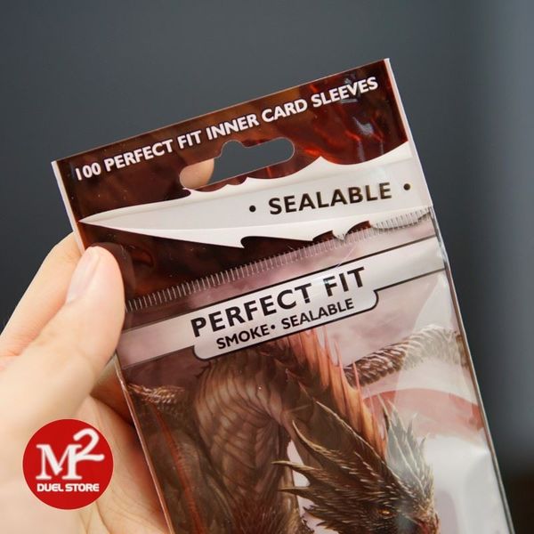 Bọc bài Standard Size Perfect Fit Sealable Sleeves - SMOKE - Chính hãng Dragon Shield