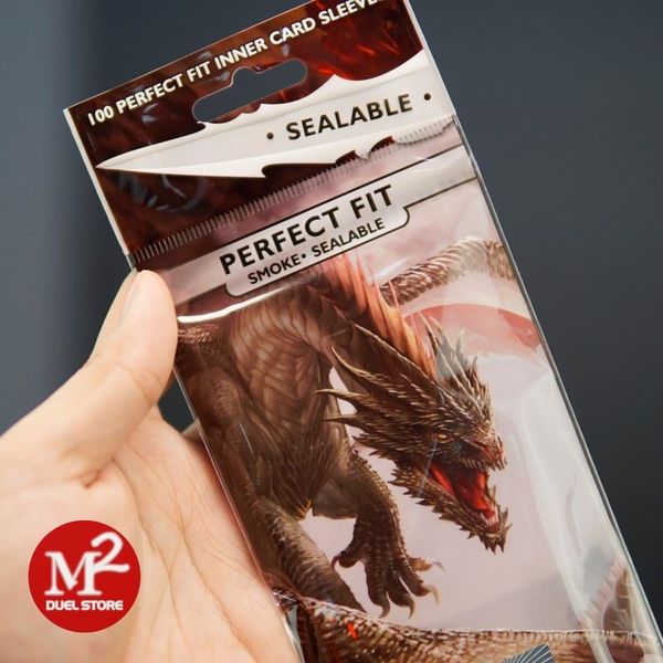 Bọc bài Standard Size Perfect Fit Sealable Sleeves - SMOKE - Chính hãng Dragon Shield