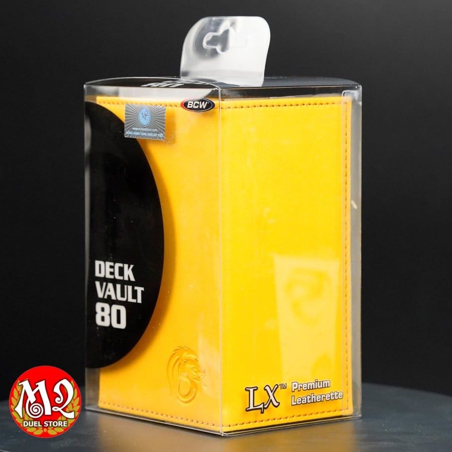 thumbnail interactive-video image 1 of BCW Yellow LX Gaming Card Deck Box – Leatherette Magic The Gathering Storage, Holds Cards Snug 1 of 3