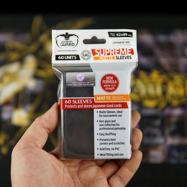 Bọc bài Small size Supreme MATTE Card Sleeves - Màu đen - Chính hãng Ultimate Guard