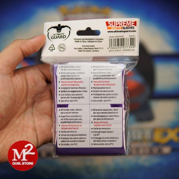 Bọc bài Standard Size Supreme Matte Tím Sleeves - Chính hãng Ultimate Guard