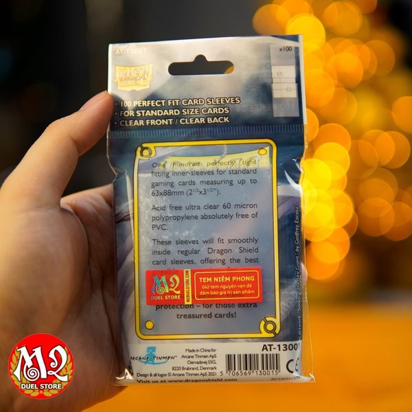 Bọc bài Standard Size Perfect Fit Clear Inner Sleeves - Trong suốt - Chính hãng Dragon Shield