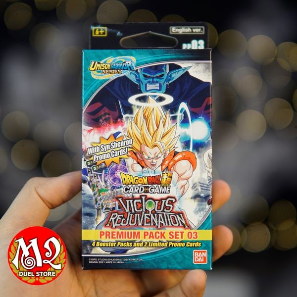Hộp thẻ bài Dragon Ball Super PP03 Premium Pack Set 03 - VICIOUS REJUVENATION - Chính hãng Bandai