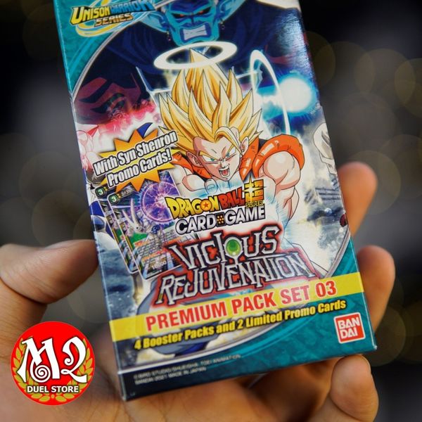 Hộp thẻ bài Dragon Ball Super PP03 Premium Pack Set 03 - VICIOUS REJUVENATION - Chính hãng Bandai