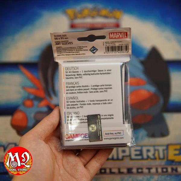 Bọc bài Standard size Marvel Champions - Captain America Sleeves - Chính hãng Game Genic