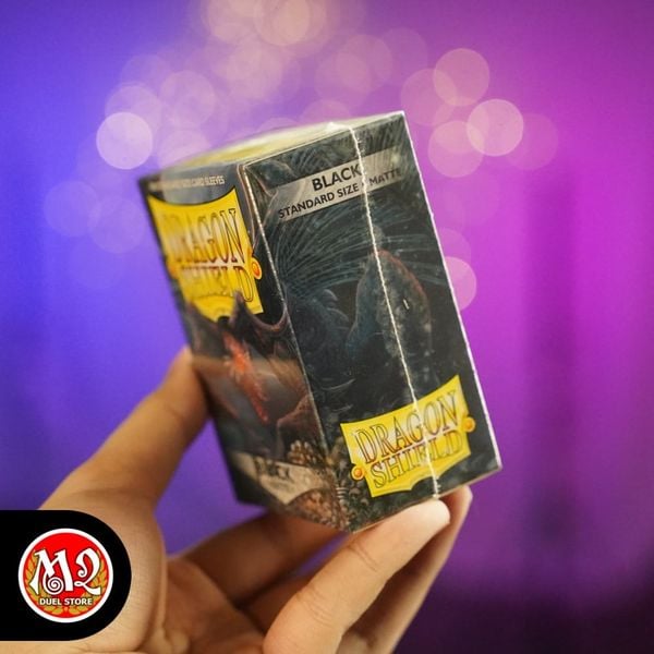 Bọc bài Standard Size Matte Sleeves - Black ‘Rhipodon’ - Đen mờ - Chính hãng Dragon Shield