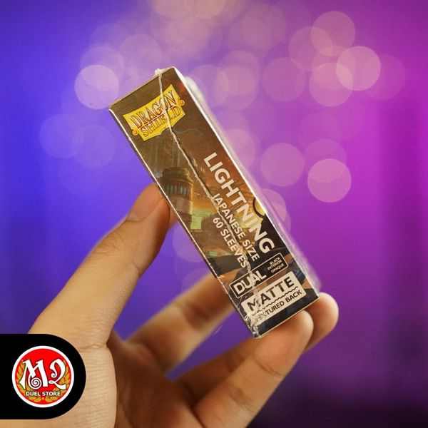 Bọc bài Japanese size Matte Dual Sleeves - Lightning - Vàng sấm sét - Chính hãng Dragon Shield