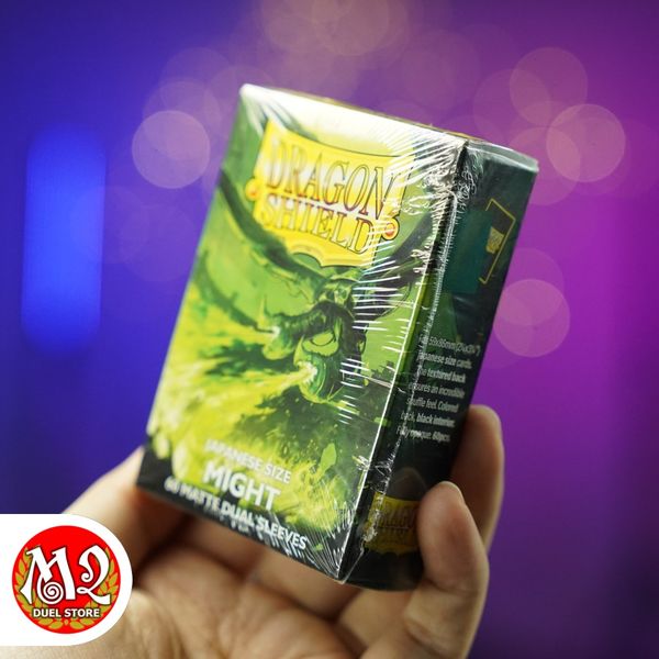 Bọc bài Japanese size Matte Dual Sleeves - Might - Xanh Uy Lực - Chính hãng Dragon Shield