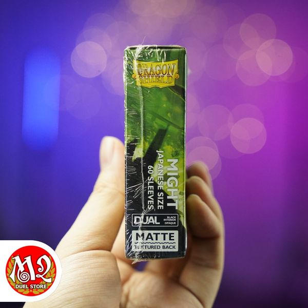 Bọc bài Japanese size Matte Dual Sleeves - Might - Xanh Uy Lực - Chính hãng Dragon Shield