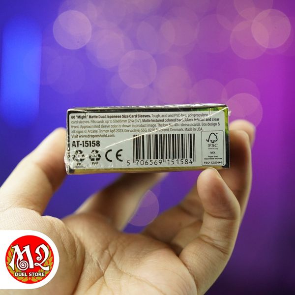 Bọc bài Japanese size Matte Dual Sleeves - Might - Xanh Uy Lực - Chính hãng Dragon Shield
