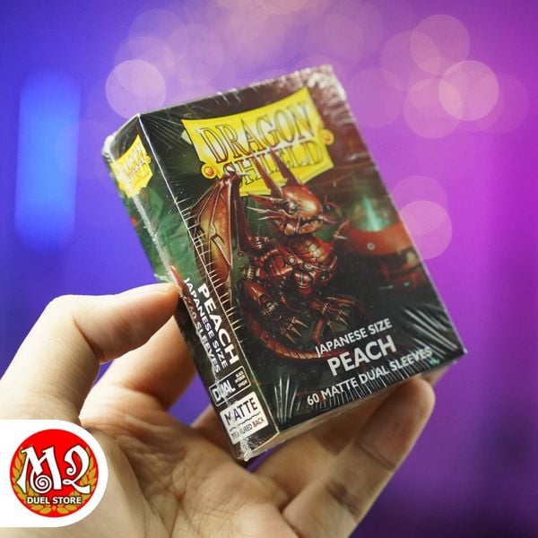 Bọc bài Japanese size Matte Dual Sleeves - Peach - Hồng Đào - Chính hãng Dragon Shield