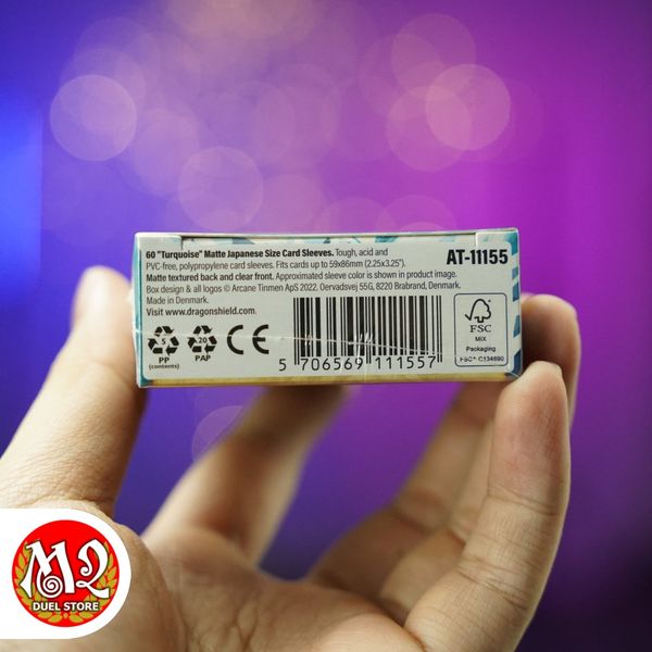 Bọc bài Japanese size Matte Sleeves - Turquoise - Màu Lam Ngọc - Chính hãng Dragon Shield
