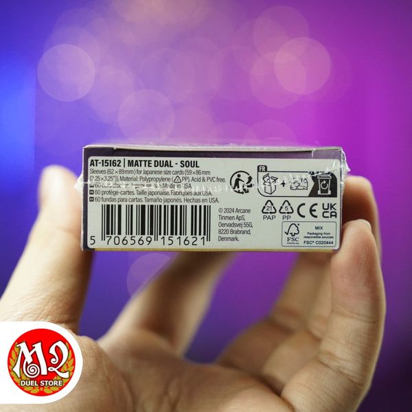 Bọc bài Japanese size Matte Dual Sleeves - Soul - Tím Huyền Hồn - Chính hãng Dragon Shield