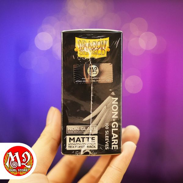 Bọc bài Standard Size Matte Sleeves - BLACK - Non-Glare - Chính hãng Dragon Shield