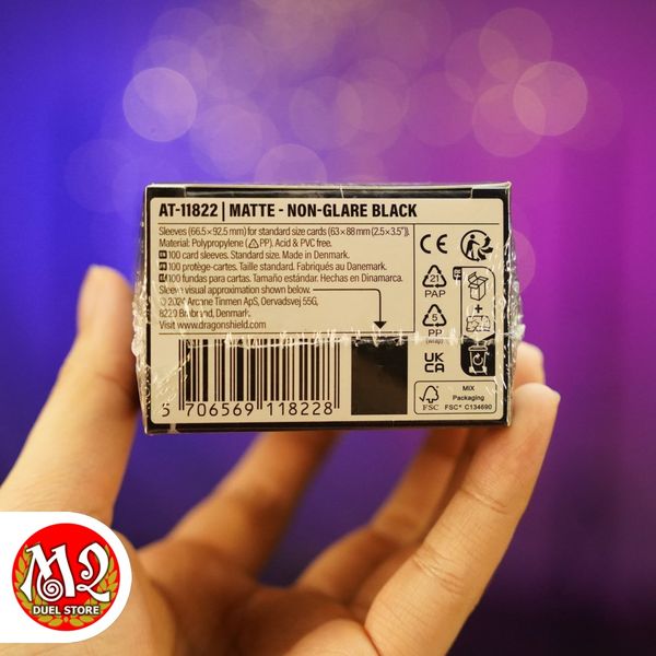 Bọc bài Standard Size Matte Sleeves - BLACK - Non-Glare - Chính hãng Dragon Shield