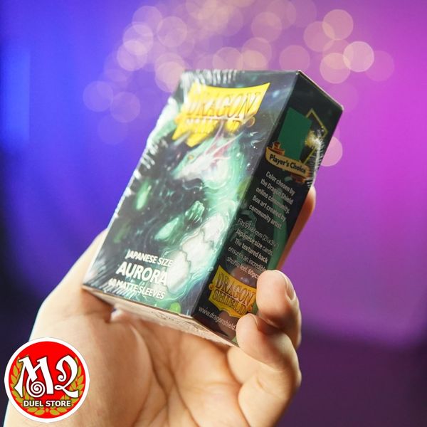 Bọc bài Japanese size Matte Sleeves - Aurora - Xanh Cực Quang - Chính hãng Dragon Shield
