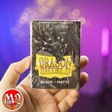 Bọc bài Japanese size Matte Sleeves - Black - Đen - Chính hãng Dragon Shield