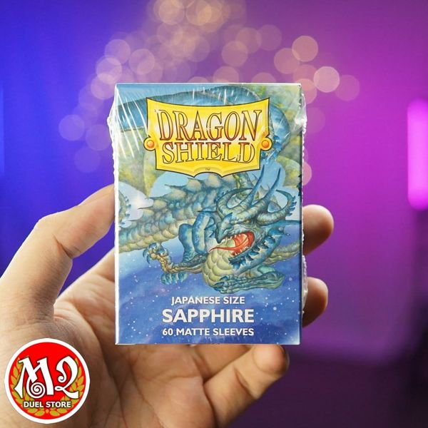 Bọc bài Japanese size Matte Sleeves - Sapphire - Xanh đá quý - Chính hãng Dragon Shield