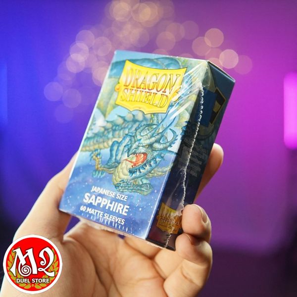 Bọc bài Japanese size Matte Sleeves - Sapphire - Xanh đá quý - Chính hãng Dragon Shield
