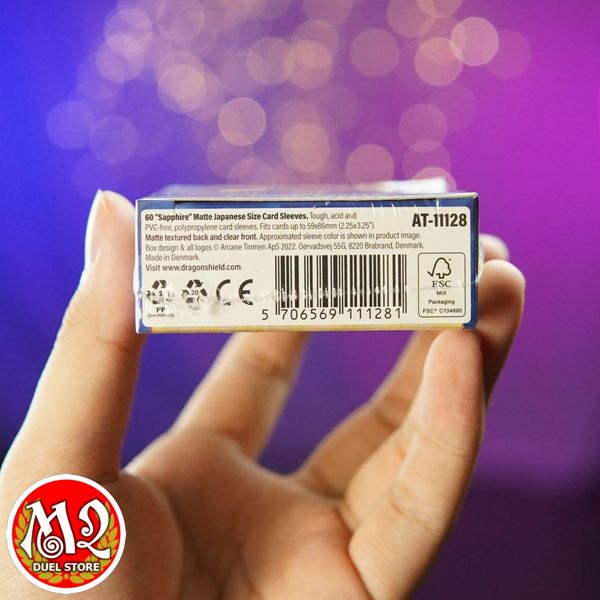 Bọc bài Japanese size Matte Sleeves - Sapphire - Xanh đá quý - Chính hãng Dragon Shield