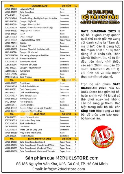 Hộp Thẻ Bài Yugioh Gate Guardian M2 Structure Deck - Tam Đại Ma Thần - Chính hãng M2 DUEL Store