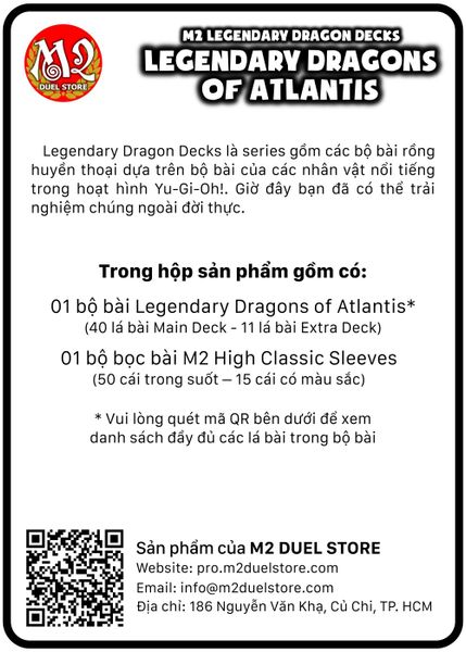 Hộp thẻ bài Yugioh Legendary Dragons of Atlantis Deck - Legendary Dragon Decks LEDD A - Chính hãng M2 DUEL Store