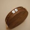  DOUBLE ROUND LETTER LINK RECTANGLE BRACELET 