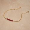  RUBY STONE BAR SILKY BRACELET 